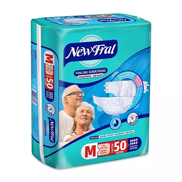 Fralda Adulto New Fral M 50 unidades