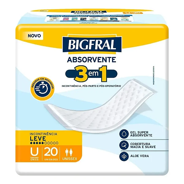 Absorvente Adulto Bigfral 20 unidades