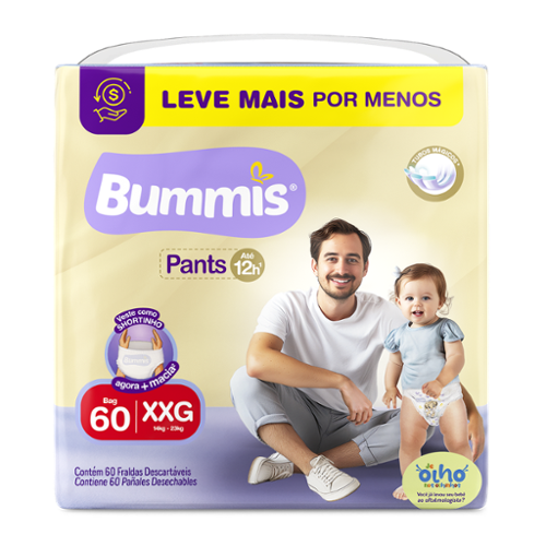Fralda Infantil Bummis Pants XXG 60 unidades