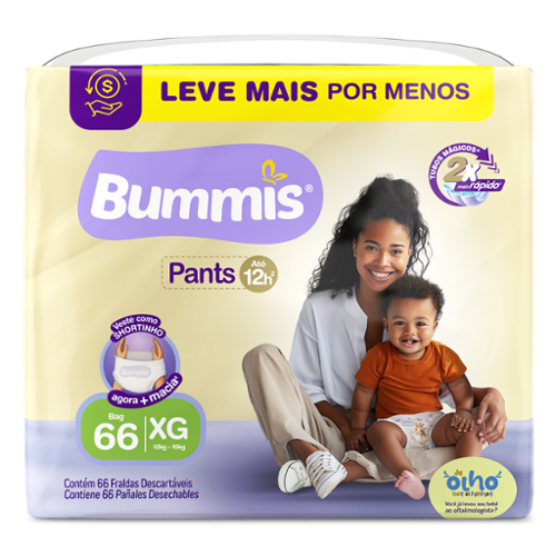 Fralda Infantil Bummis Pants XG 66 unidades