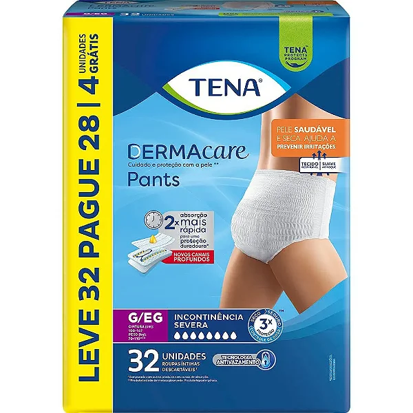 Roupa Íntima Adulto Tena Dermacare Pants G/EG L32P28UN