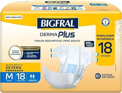 Fralda Adulto Bigfral Dermaplus M 18 unidades