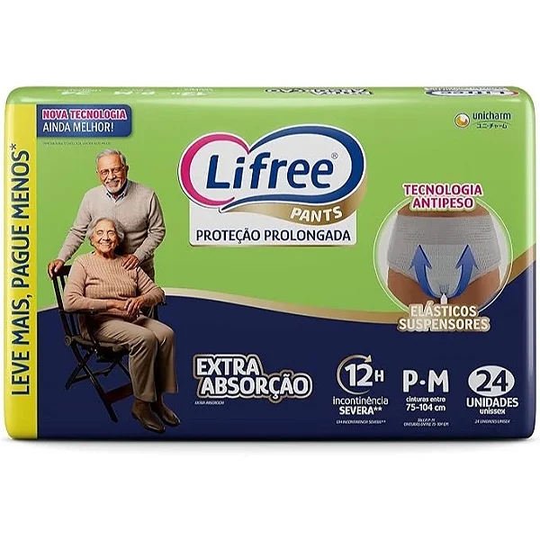 Roupa Intima Adulto Lifree Extra Absorção P/M 24 unidades