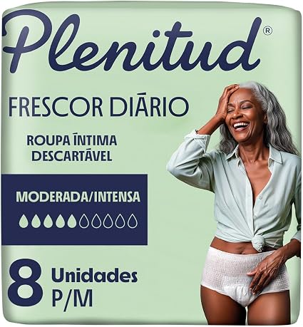 Roupa ìntima Adulto Plenitud Classica P/M 8 unidades