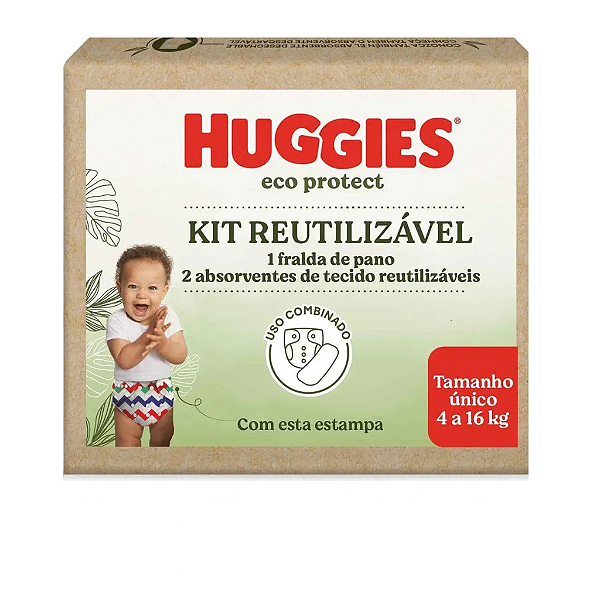 FRALDA REUTILIZÁVEL HUGGIES ECO PROTECT C/REFIL