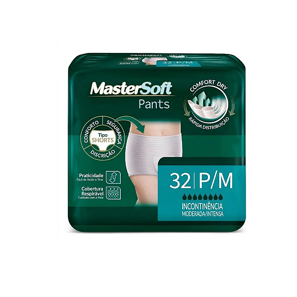 Roupa Íntima Adulto MasterSoft Pants G/XG com 32 unidades