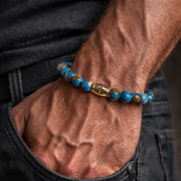 Pulseira Ágata Blue Lake