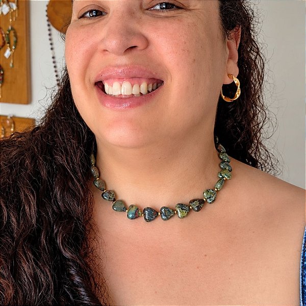 Choker de Jaspe Sangue de Dragão: Força, Coragem e Autenticidade