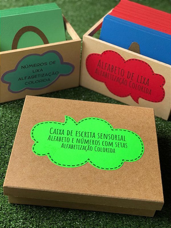 Kit Caixa De Escrita, Números E Alfabeto De Lixa Lb