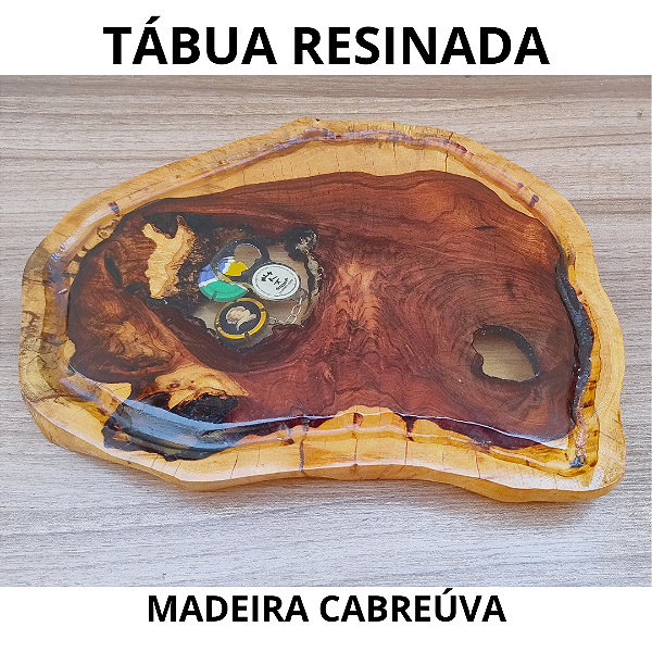 TÁBUA DE CARNE (MADEIRA CABREÚVA COM RESINA)