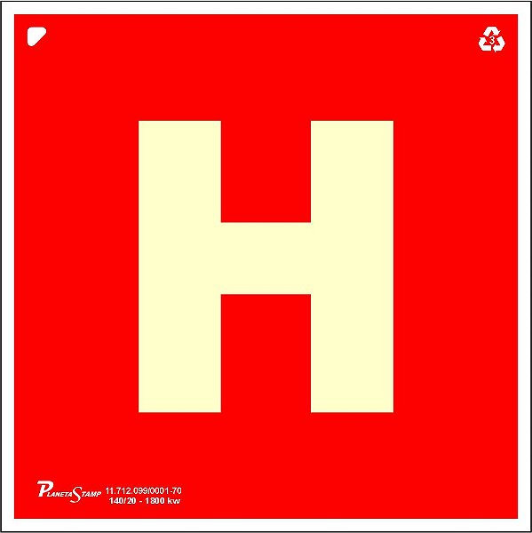 Placa - E8 Hidrante Fotoluminescente 20x20x0,05 cm