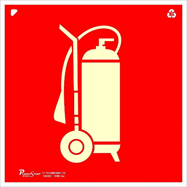 Placa E11 Extintor Incêndio Carreta 20x20x0,05 cm