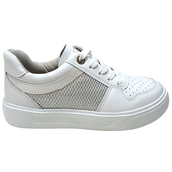 Tênis Pegada Feminina em Couro Branco