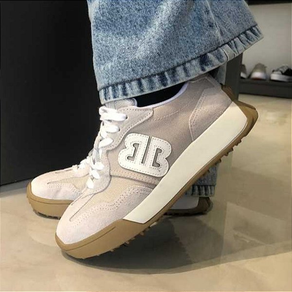 Tênis Bottero Em Couro Camurça e Lona