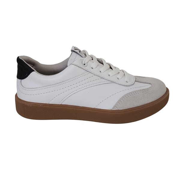 Tênis Pegada Feminino Minimalista Em Couro Leve e Confortável