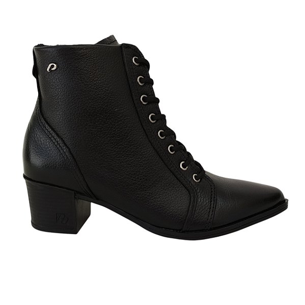 Bota Pegada Feminina Doris Couro Cano Curto Conforto
