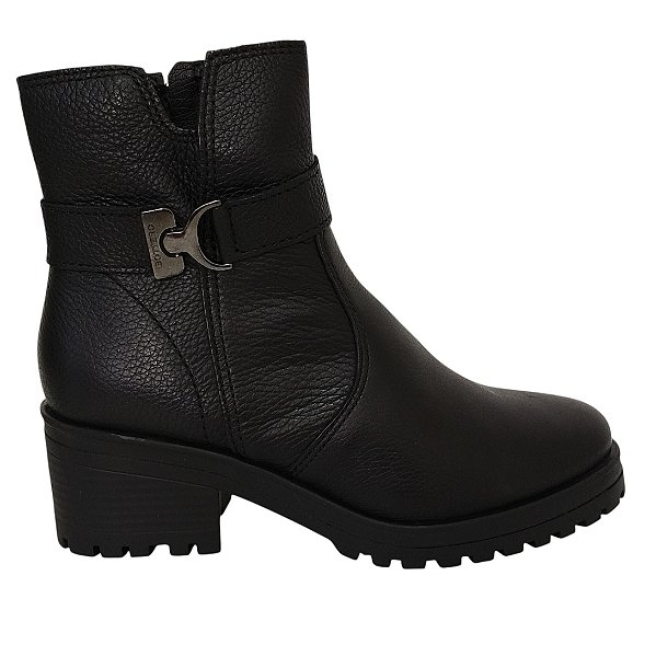 Bota Bottero Feminina Couro Legítimo Cano Curto Salto Grosso Confortável Outono Inverno 2026 Original