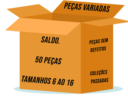 Saldos. Tamanhos 6 ao 16. 50 peças variadas!