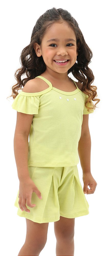 Conjunto Ciganinha Canelada + Shorts com pregas. Ref: 54.808
