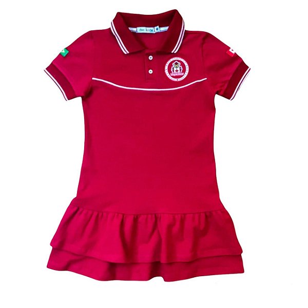 VESTIDO POLO INFANTIL VERMELHO