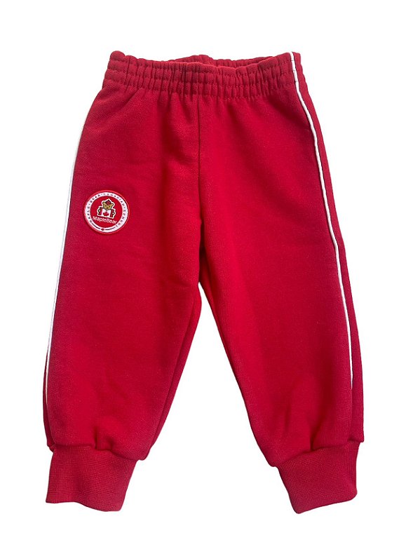 CALÇA MOLETOM COM FELPA UNISSEX BABY VERMELHO