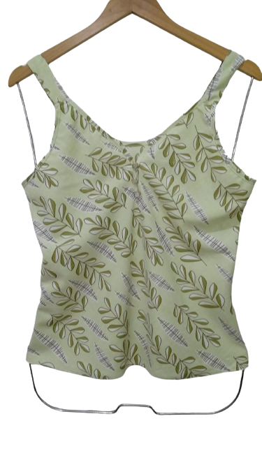 Blusa alça larga Green - Folhas