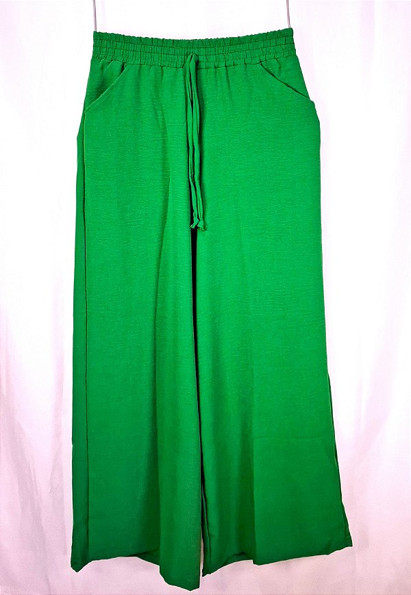 Calça basic Pantalona  - Verde bandeira