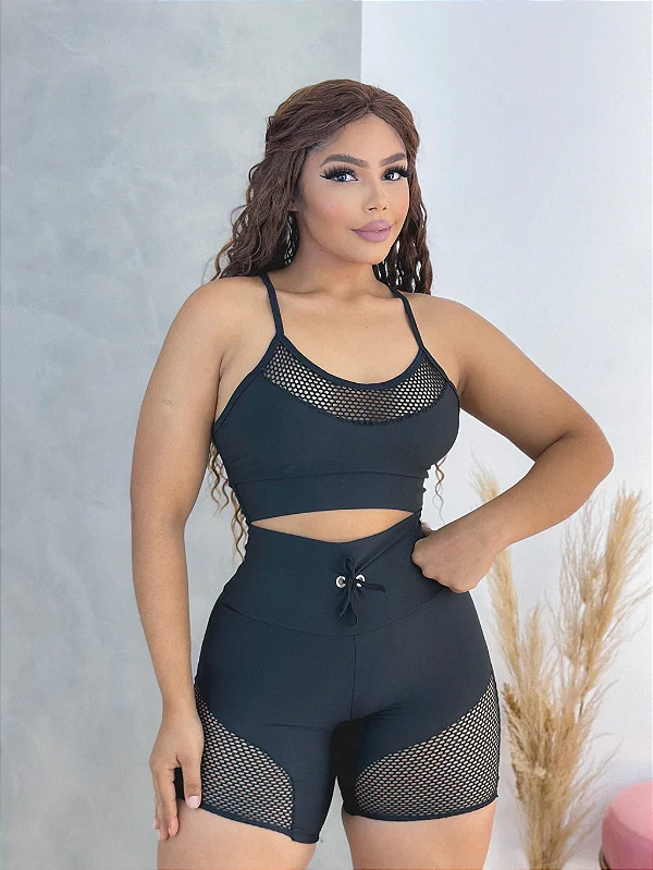 Conjunto Fitness Carolina - Preto