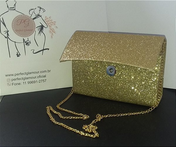 Clutch Glamour Dourada