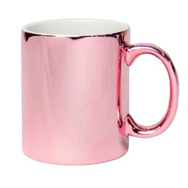 Caneca Cromada Rosa ( Valor ja com a estampa)