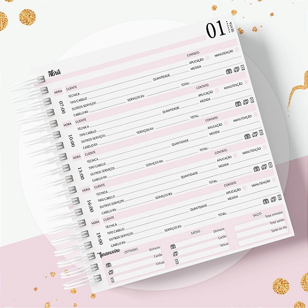 Agenda MEGA HAIR - PERSONALIZADA COM SUA LOGO