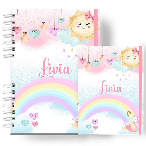 Caderneta + Porta Doc: Menina Chuva de Amor