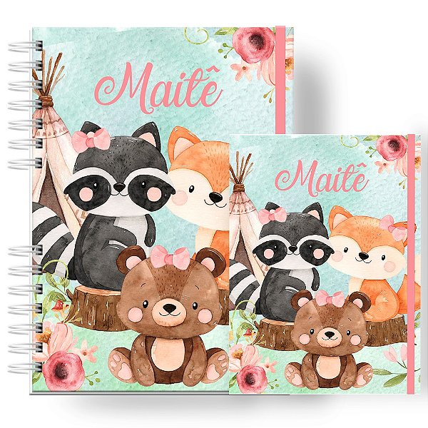 Caderneta + Porta Doc: Menina Bosque