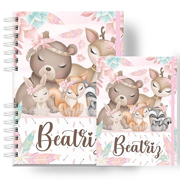 Caderneta + Porta Doc: Menina Boho