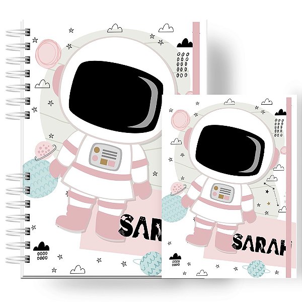 Caderneta + Porta Doc: Menina Astronauta