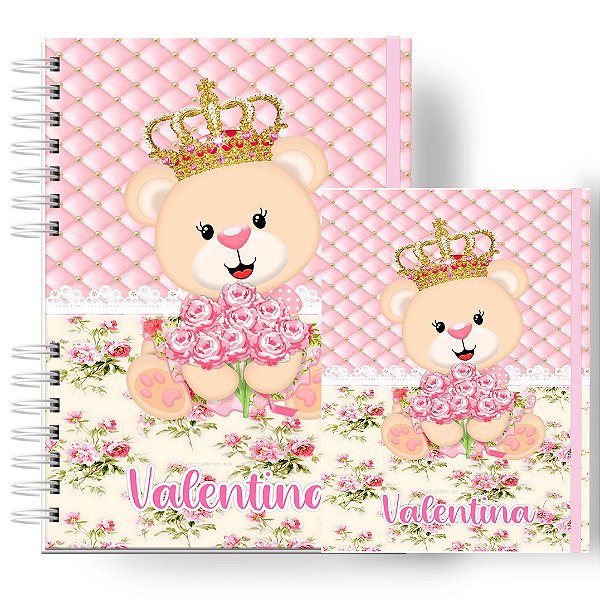 Caderneta + Porta Doc: Menina Ursinha Princesa
