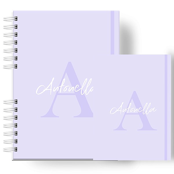 Caderneta + Porta Doc: Menina _ Inicial Lilás