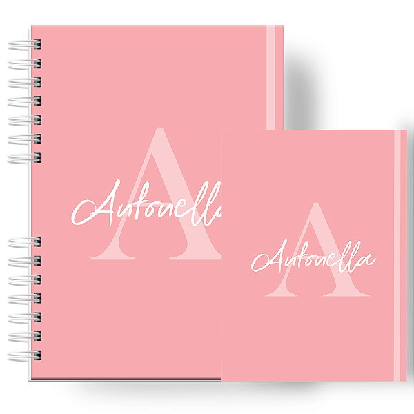 Caderneta + Porta Doc: Menina   Inicial  Salmão