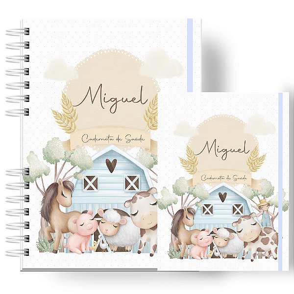 Caderneta + Porta Doc: Menino Fazendinha