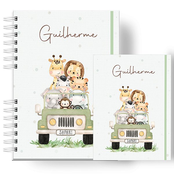 Caderneta + Porta Doc: Menino Safari