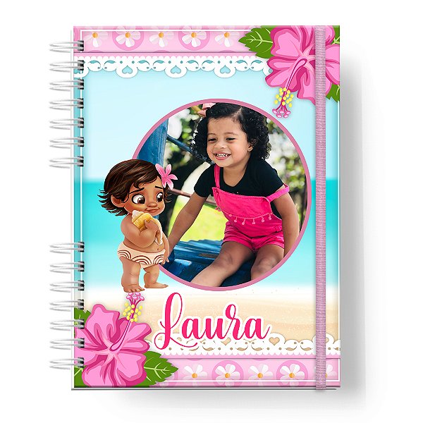 Agenda Baby: Moana - Com foto da sua Bebê