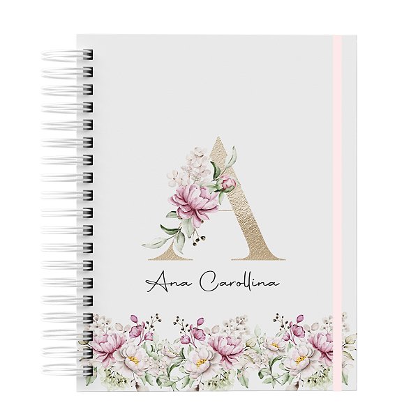 Agenda: Alfabeto Dourado Floral   (AFB04)