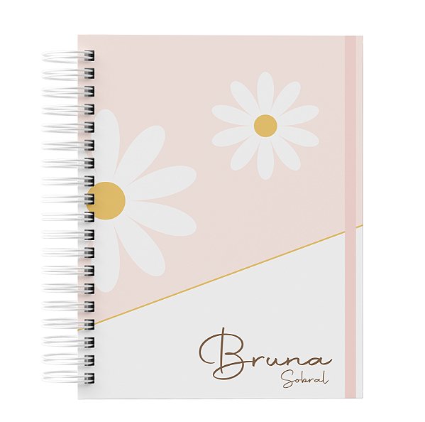 Agenda: Floral Rosa Flores Brancas 2