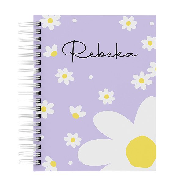 Agenda: Floral Lilás Flores Brancas