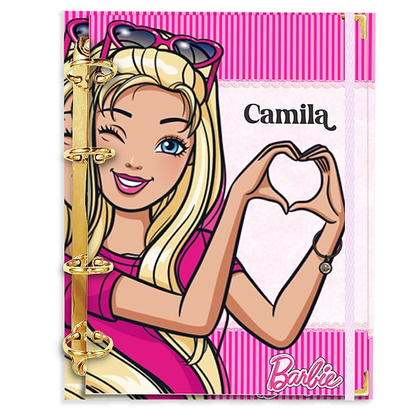 Fichário com 180 folhas: Personalizado Rosa