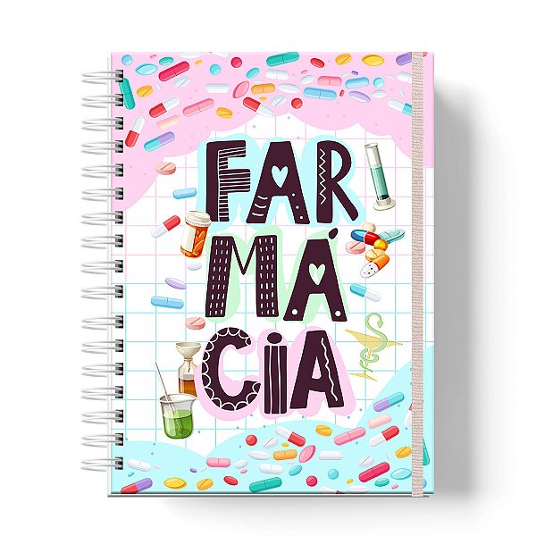 Caderno Capa Dura Personalizado C/Nome : FARMÁCIA (CAD-FM01)