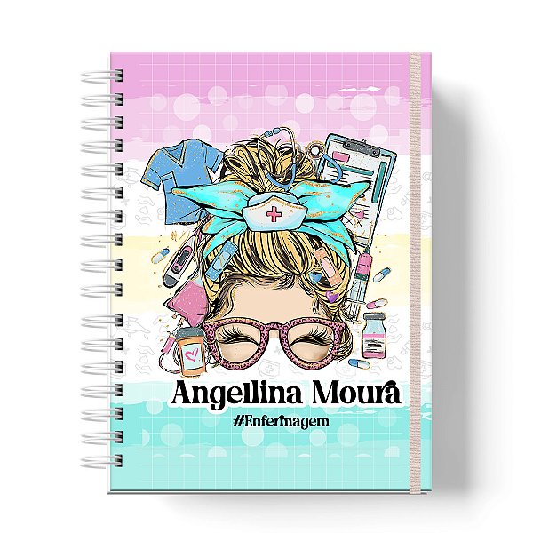 Caderno Capa Dura Personalizado C/Nome : ENFERMAGEM (CAD-EF01)