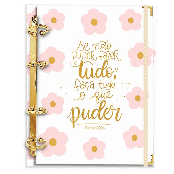 Fichário Agenda: Faça tudo o que puder - Rosa Floral