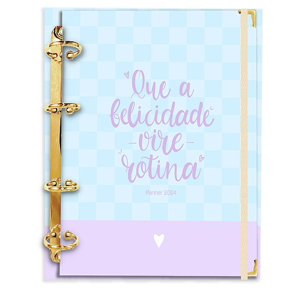 Fichário Agenda: Que a Felicidade Vire Rotina - Azul/Roxo