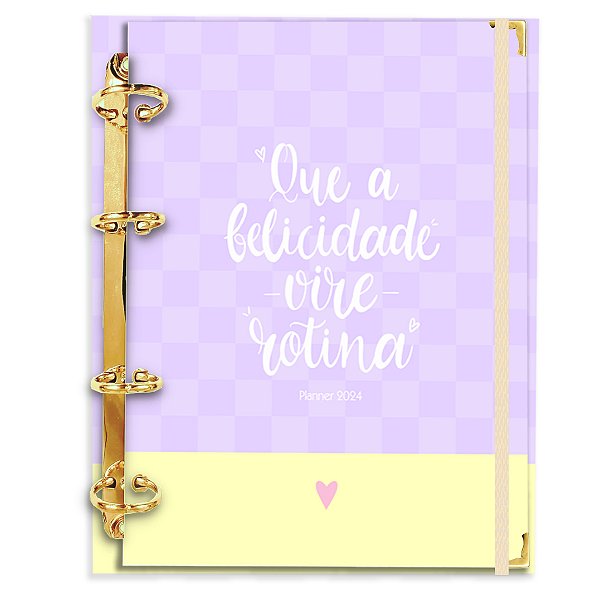 Fichário Agenda: Que a Felicidade Vire Rotina - AmareloRoxo